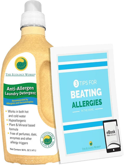 Anti-Allergy Laundry Detergent| Natural Allergy Free for Pet Dander Allergy & Pollen |For Sensitive Skin & Washing Baby Clothes |Unscented