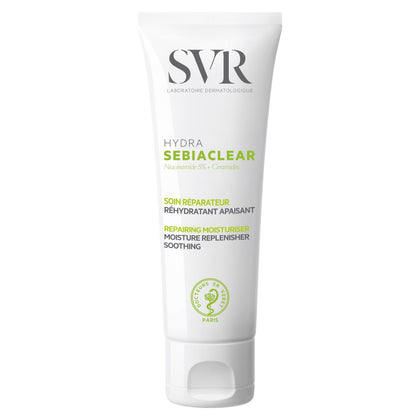 SVR Sebiaclear Moisturizing Face Cream - Soothing Moisturizer for 48h of Hydration - Reduces the appearance of marks- With Niacinamide, Hyaluronic Acid and Ceramides for Oily Sensitive Skin, 1.4 oz.