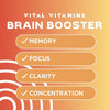 Vital Vitamins Brain Supplements for Memory and Focus - Nootropic Brain Support - Memory, Clarity, Focus, Energy - Vitamin B12, Gingko Biloba, DMAE