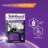 Sambucol Cold and Flu Relief Tablets - Homeopathic Cold Medicine, Nasal & Sinus Congestion Relief, Use for Runny Nose, Coughing, Cold Remedy for Adults - Black Elderberry, 30 Count, 2-Pack