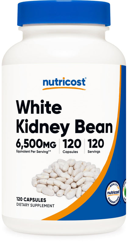 Nutricost White Kidney Bean Extract Capsules 650mg 120 Capsules - Vegetarian Caps, Gluten Free and Non-GMO