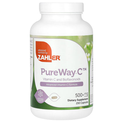 Zahler Vitamin C 500mg, Highly Absorbable PureWay-C, Kosher, 250 Capsules,