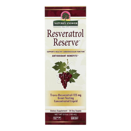 Nature's Answer Alcohol-Free Resveratrol Reserve 5oz Concentrated Liquid | Packed with Antioxidants | Promotes Overall Well-being | Immune System Support | Single Count