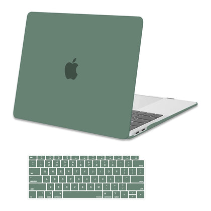 MOSISO Compatible with MacBook Air 13 inch Case 2022 2021 2020 2019 2018 Release A2337 M1 A2179 A1932 Retina Display with Touch ID, Plastic Hard Shell Case & Keyboard Cover Skin, Midnight Green