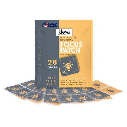 Klova Wellness Patches | Ditch The Pills, Gummies & Tablets Patches are Highly Absorbable and Last Up to 8 Hours (Nootropic Focus Patch)