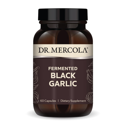 Dr. Mercola Fermented Black Garlic, 30 Servings (60 Capsules), Dietary Supplement, Supports Immune and Blood Pressure Health, Non GMO