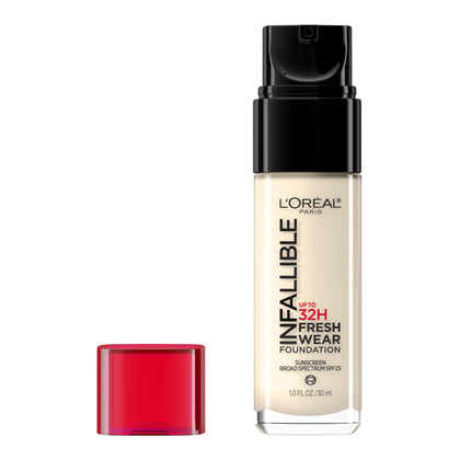 L'Oreal Paris Makeup Infallible Up to 32 Hour Fresh Wear Lightweight Foundation, 390 Snow, 1 Fl Oz, Packaging May Vary