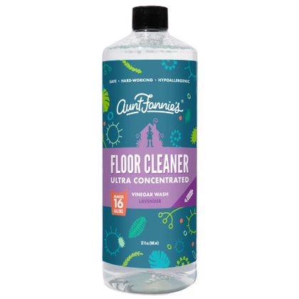 Aunt Fannie's Ultra Concentrated Floor Cleaner Vinegar Wash, Multi-Surface Floor Cleaner For Mopping, Makes 16 Gallons, Lavender Scent, 32 oz. (Pack of 1)