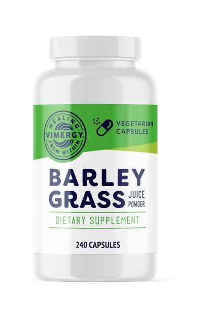 Vimergy Barley Grass Capsules, 30 Servings - Source of antioxidant - Contains Iron, Vitamin C, & Vitamin E - Non-GMO, Gluten-Free, Soy-Free, Vegan & Paleo - Daily Greens Booster (240 ct)