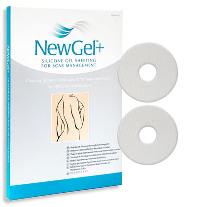 NewGel+ Advanced Silicone Professional Scar Treatment Sheeting 1 mm thick for Areola, Post Surgery Cosmetic Procedure, 1 Pair (2 count) per box - CLEAR