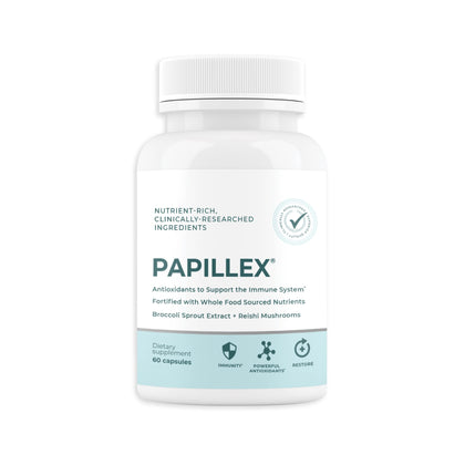 Food Supplement Tablets by Papillex - All Natural Immune Support and Defense - Best Immune System Response - Organic 60 Capsules Bottle (Single Bottle)