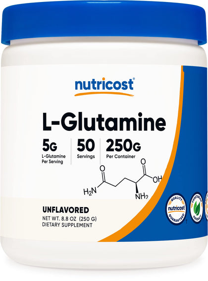 Nutricost L-Glutamine Powder 250 Grams (Expiry 3/01/2027)