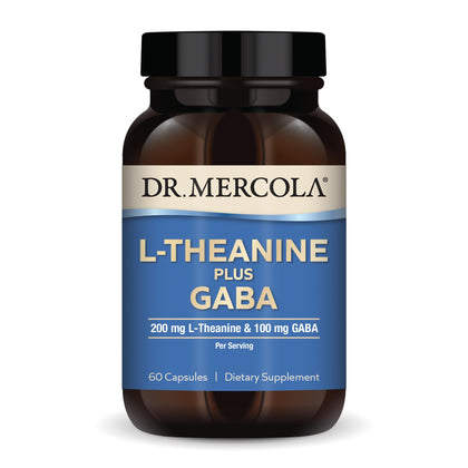 Dr. Mercola L-Theanine Plus GABA, 60 Capsules, Non-GMO, Gluten Free, Soy Free