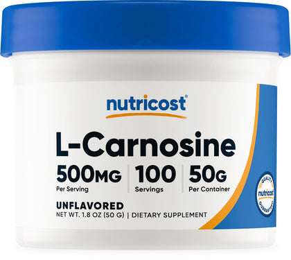 Nutricost L-Carnosine Powder 50 Grams (100 Servings) - Non-GMO