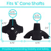 Vive Cane Tip - Self Standing Quad Base Replacement for Most Walking Canes, Walking Sticks, Folding Canes or Offset Quad Pod or Tripod Canes - 4 Prong Rubber Cane Foot Pad