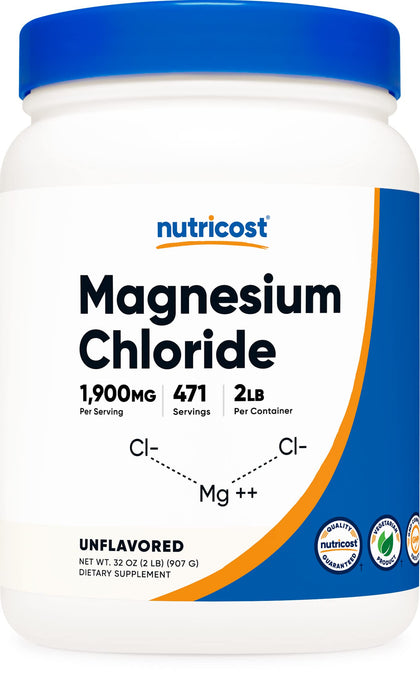 Nutricost Magnesium Chloride Powder 2 LBS - Gluten Free, Non-GMO, and Vegetarian Friendly