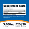 Nutricost Beta-Alanine Capsules 3400mg, 120 Caps (30 Serv) - Potent Beta Alanine, Gluten Free & Non-GMO, 850mg Per Cap