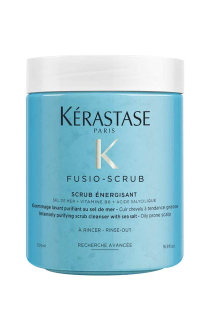 Kerastase Fusio Purifying Scalp Scrub | Nourishing Cleansing Treatment | For Oily Hair & Scalp | With Sea Salt Minerals, Vitamin B6 & Salicylic Acid | Scrub Energisant | 8.5 Fl Oz