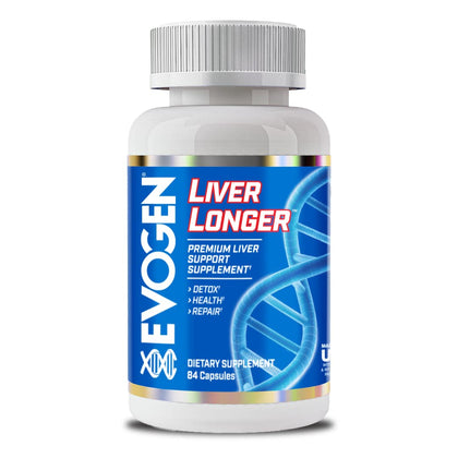 Evogen Liver Longer | Premium NAC, Siliphos, TUDCA, Blueberry, Molybdenum Liver Detox Formulation for Men & Women | 84 Capsules