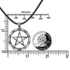 Ladytree Sterling Silver 925 Pentagram Necklaces Seal of Solomon Pendant with Wax Cord Black Rope, 28+2 inches