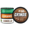 Grinds Coffee Pouches | Top 4 Flavors | Wintergreen, Caramel, Double Mocha, & Vanilla | 1 Pouch eq. 1/4 Cup of Coffee (Top 4 Flavors)