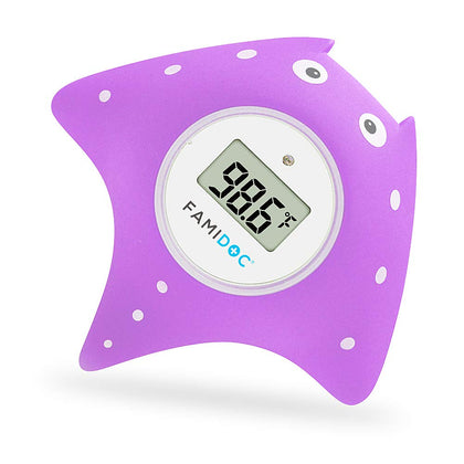 Famidoc Baby Bath Thermometer with Room Thermometer New Upgraded Sensor Technology for Baby Bath Tub Floating Toy Thermometer (Purple)