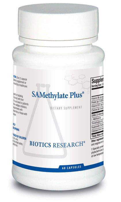 Biotics Research SAMethylate Plus Same, Mood and Sleep Support, Brain Health, Antioxidant, Folate as 5MTHF Methylcobalamin, VitB6, L Methionine, Choline Bitartrate,Trimethylglycine 6 Caps