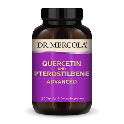 Dr. Mercola Quercetin and Pterostilbene Advanced, 90 Servings (180 Capsules), Dietary Supplement, Supports Lung and Immune Health, Non GMO