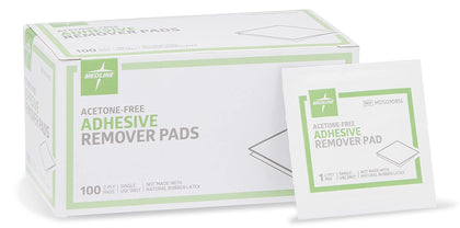 Medline Adhesive Remover Pad, Acetone-Free, 2-Ply Pad, 100 Count (Pack of 10)