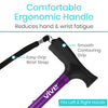 Vive Folding Cane - Foldable Walking Cane for Men, Women - Fold-up, Collapsible, Lightweight, Adjustable, Portable Hand Walking Stick - Balancing Mobility Aid - Sleek, Comfortable T Handles (Purple)