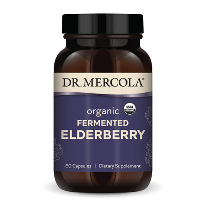 Dr. Mercola Organic Fermented Elderberry, 30 Servings (60 Capsules), Dietary Supplement, Supports Respiratory Health, Non-GMO, Certified USDA Organic