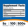 Nutricost L-Glutamine Powder (500 Grams) Unflavored - Gluten Free & Non-GMO, 100 Servings