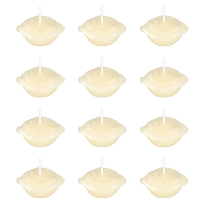 Mega Candles 12 pcs Unscented Ivory Floating Rose Petals Flower Candle, Hand Poured Paraffin Wax Candles 1.5 Inch Diameter, Home Décor, Wedding Receptions, Baby Showers, Birthdays, Parties & More