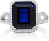 925 Sterling Silver 5.00 Carat Sapphire Ring