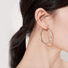 925 Sterling Silver Hoop Earrings, Gintan Silver Earrings Hoops 3mm Wide Diamond Cut Hoop Earrings Large Hoop Earrings Silver Endless Hoop Earrings for Women 30/40/50/60mm