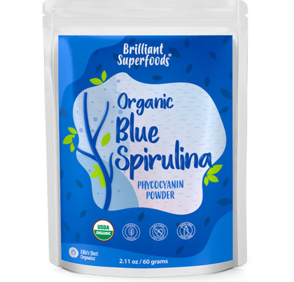 Ellie's Best Organic Blue Spirulina Powder (Phycocyanin Extract) - 60 Servings - Odorless - Vegan, Non GMO, Gluten-Free, Dairy-Free - Organic Food Coloring - for Smoothies & Protein Drinks etc