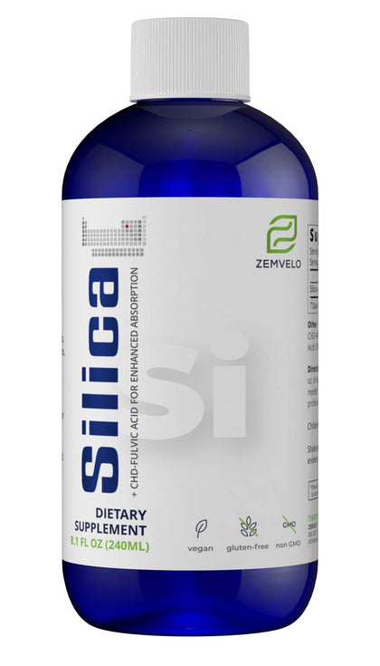 Liquid Ionic Silica - Hair, Skin & Nails Nutrition | Collagen Support | Joint Support for Health Tendons & Cartilage | 8 oz, 48 Day Supply