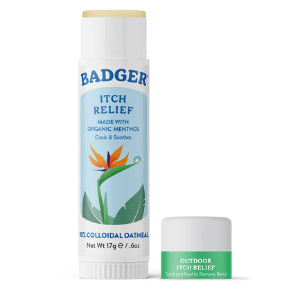 Badger Mosquito Bite Itch Relief, Organic Afterbite Insect Bite Treatment, Anti Itch Cream, Bug Bite Relief, Easy to Carry Travel Stick, 0.6 oz