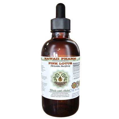 Pink Lotus Alcohol-Free Liquid Extract, Organic Sacred Water Lotus (Nelumbo nucifera) Dried Leaf and Flower Glycerite 2 oz