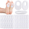 WILLBOND 60 Pcs Callus Pads Soft Felt Callus Oval Shape Corn Pads for Bottom of Foot Adhesive Foot Corn Pads for Men and Women Feet Toes Heel Pain Relief, White