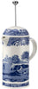 Spode Blue Italian French Press | 28-Ounce Capacity | Espresso, Coffee, and Tea Maker | Porcelain Cafetiere | Stainless Steel Plunger | Dishwasher Safe (Blue/White)