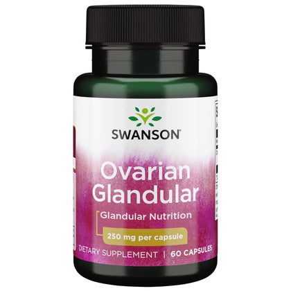 Swanson Ovarian Glandular Supplement - Women's Glandular Health and Balance Support - Premium Bovine Tissue - 60 Capsules, 250mg Each