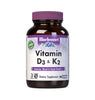 Bluebonnet Nutrition Vitamin D3 & K2, Soy-Free, for Strong-Healthy Bones*, Gluten-Free, Non-GMO, Dairy-Free, Kosher Certified, Vegetarian, 60 Vegetable Capsules, 60 Servings