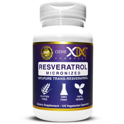 GENEX Trans Resveratrol 1000mg Serving 99% Pure Micronized Pharmaceutical Grade Trans-Resveratrol + Bioperine Extract mad in a GMP & NSF Certified Facility (4X 250mg Cpasules 120ct)