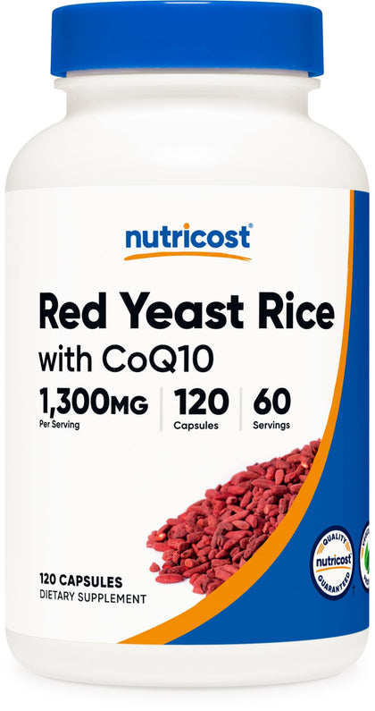 Nutricost Red Yeast Rice with CoQ10 1300mg, 120 Capsules, 60 Servings - Non-GMO, Gluten Free