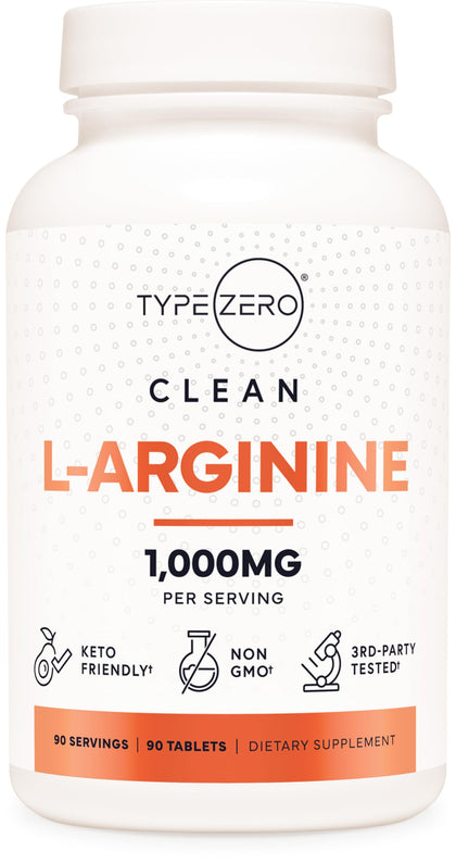 Type Zero L-Arginine 90 Tablets 1,000 mg per Serving - Non-GMO