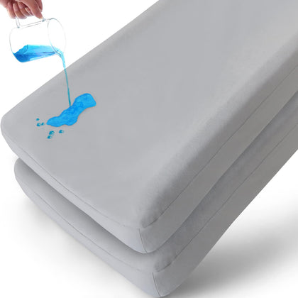 Changing Pad Cover Waterproof, 2 Pack Diaper Change Table Sheets for Baby Boys Girls, Fitted Cradle Sheets for 32