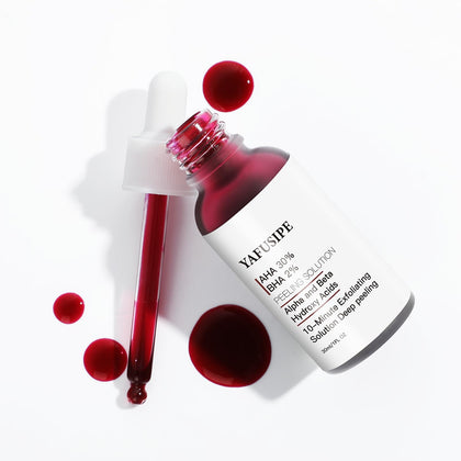 AHA 30% + BHA 2% Peeling Solution Exfoliating AHA 30% BHA 2% Peeling Solution Chemical Peel for Face BHA AHA Mask Red Peel BHA Liquid Exfoliant 1Floz