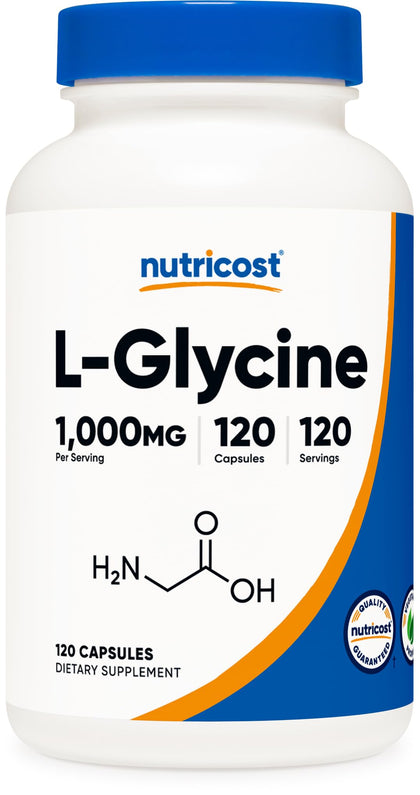 Nutricost L-Glycine 1000mg, 120 Capsules, Vegetarian, Non-GMO and Gluten Free