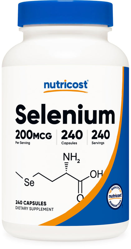 Nutricost Selenium 200mcg, 240 Vegetarian Capsules, Non-GMO, Gluten Free L-Selenomethionine